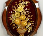 Панно из янтаря «Цветы в вазе»