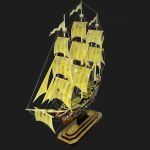 Сувенирный корабль из янтаря "Галеон"