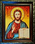 Православная икона из янтаря Спас вседержитель