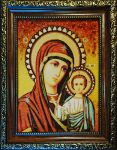 Православная икона из янтаря Божией Матери Казанская