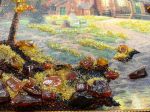 Картина янтарная Пейзаж с домиком