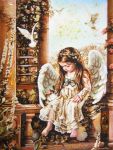 Картина из янтаря "Ангелочек"