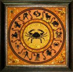 Картина из янтаря "Знак зодиака Рак"
