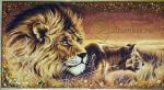 Картина из янтаря "Пара львов"