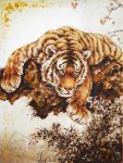 Картина из янтаря "Тигр"