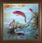 Янтарная картина "Рыбка в пруду"