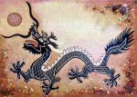 Янтарная картина "Китайский дракон"