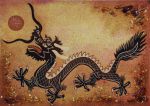 Янтарная картина "Китайский дракон"