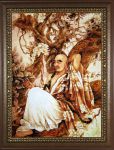 Янтарная картина "Монах под деревом"