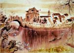 Янтарная картина "Город за рекой"