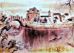 Янтарная картина "Город за рекой"