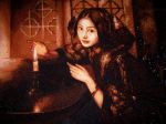Картина из янтаря "Девушка при свече"