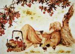 Картина из янтаря "Старик под деревом"