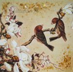 Янтарная картина "Птицы и магнолия"