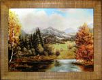 Янтарная картина "На берегу лесного озера"