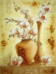 Картина из янтаря "Орхидеи"