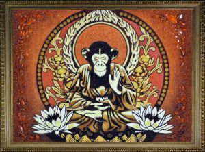 Картина из янтаря "Год обезьяны"