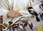 Картина из янтаря Ангел и птичка