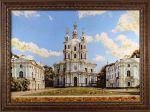 Картина из янтаря Смольный Собор в Санкт-Петербурге 