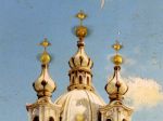Картина из янтаря Смольный Собор в Санкт-Петербурге 