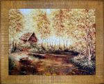 Янтарная картина Домик в лесу