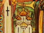 Икона из янтаря Святитель Алексий Московский с Иулианией и Евпраксией