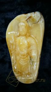 Статуэтка резная из янтаря "Будда" благословляющий