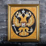 Картина из янтаря "Российский герб"