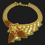 Ожерелье из янтаря "Лилия ассиметричная"