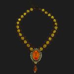 Янтарное ожерелье "Ловец снов" коньяк