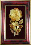 Сувенир янтарное панно Цветок с бутонами