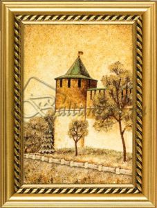 Картина из янтаря «Башня Нижегородского Кремля 1»