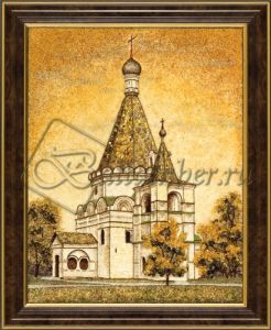 Картина из янтаря «Церковь в Нижнем Новгороде 1»