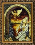 Картина из янтаря «Девушка и дракон»