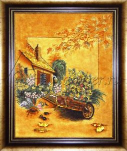 Картина из янтаря "Домик садовника"