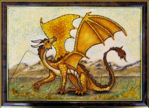 Картина из янтаря «Дракон символ года»