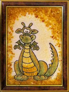 Картина из янтаря «Добрый дракончик»