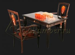 Гарнитур игральный шахматный стол "Самурай"