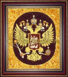 Картина из янтаря «Герб России»