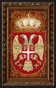 Картина из янтаря «Герб Сербии»