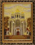 Картина из янтаря «Храм Христа Спасителя в Москве»