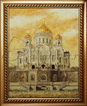 Янтарная картина «Храм Христа Спасителя»