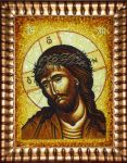 Картина из янтаря "Икона Иисуса Христа"