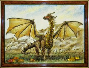 Картина из янтаря «Подарок рожденным в год дракона»