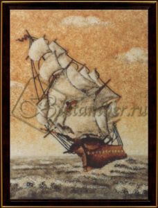 Картина из янтаря «Корабль»