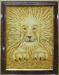 Картина из янтаря «Лев-солнце»