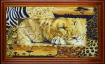 Картина из янтаря "Лев в паспарту"