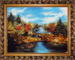 Картина из янтаря "Осень"