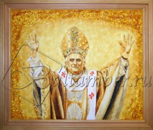 Янтарная картина «Папа римский»