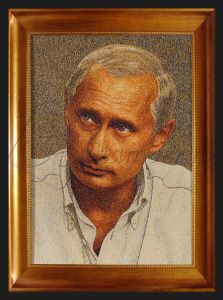 Панно мозаика из янтаря «Портрет Путина В.В.»
